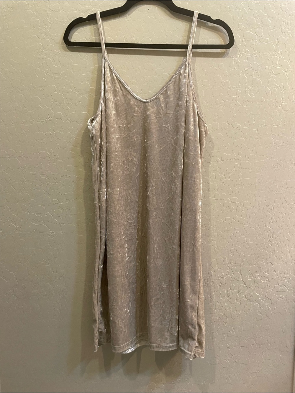 Say What? Champagne Velvet Slip Dress
